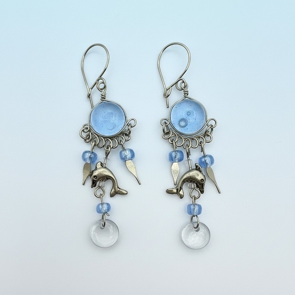 Sterling Jewelry - Sterling silver Dolphin Dangle Earrings​​​